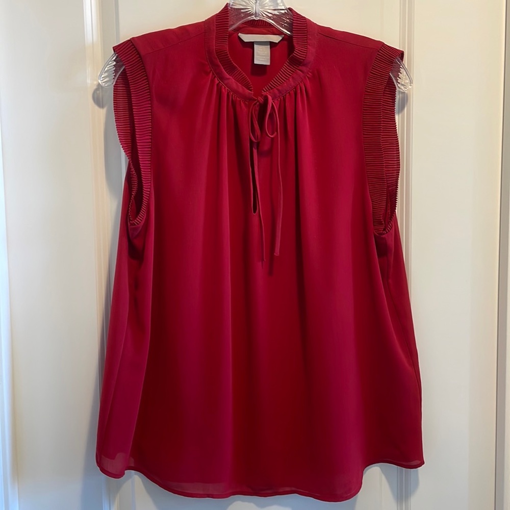H&M red sleeveless top size 10